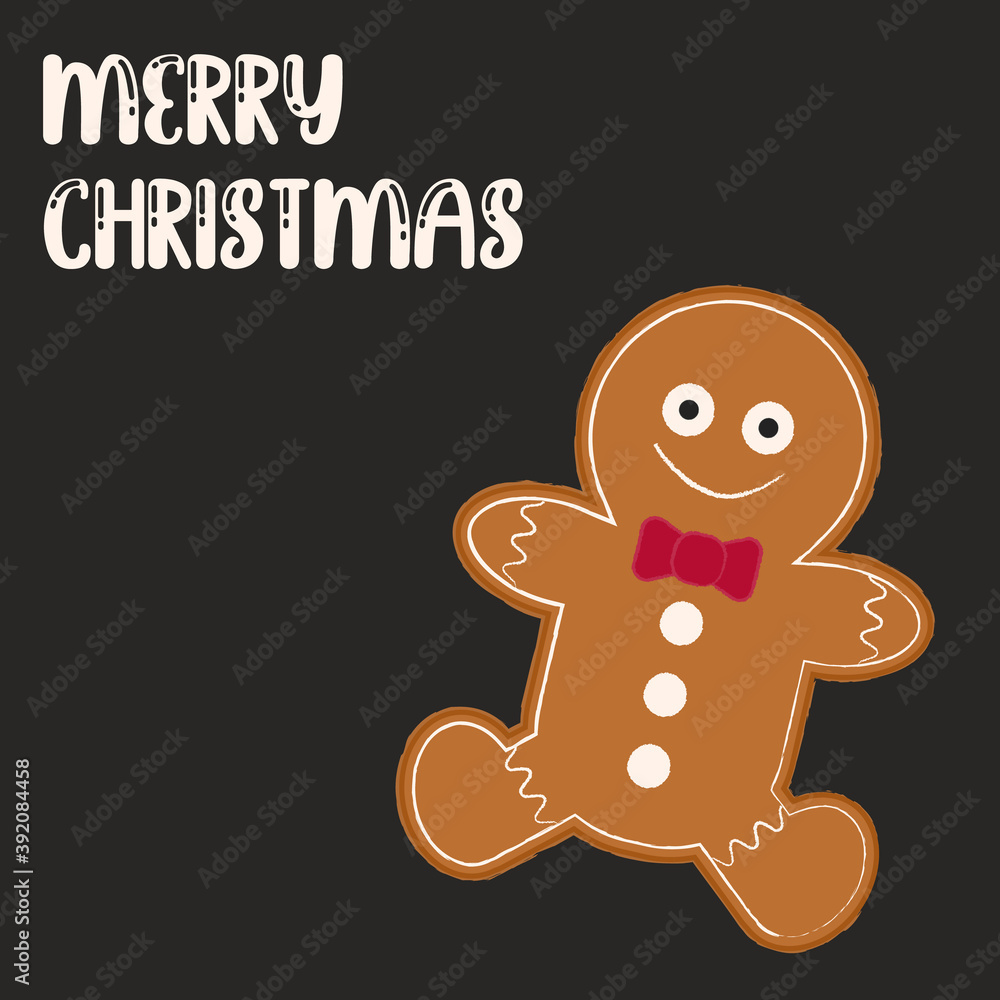 Obraz premium gingerbread man greeting card merry christmas