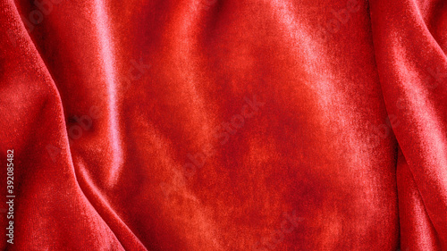 Red silk velvet close-up