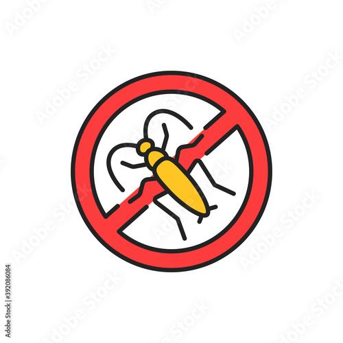No pests color line icon. Pictogram for web page, mobile app, promo.