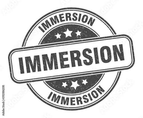 immersion stamp. immersion label. round grunge sign