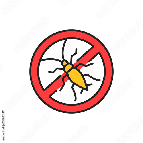 No pests color line icon. Pictogram for web page, mobile app, promo.
