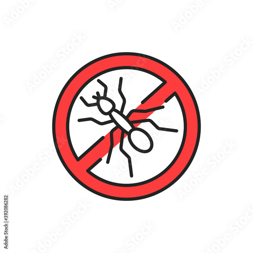 No pests color line icon. Pictogram for web page, mobile app, promo.