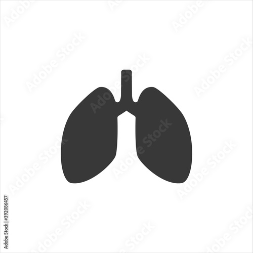 Lungs icon on white. Flat vector illustration