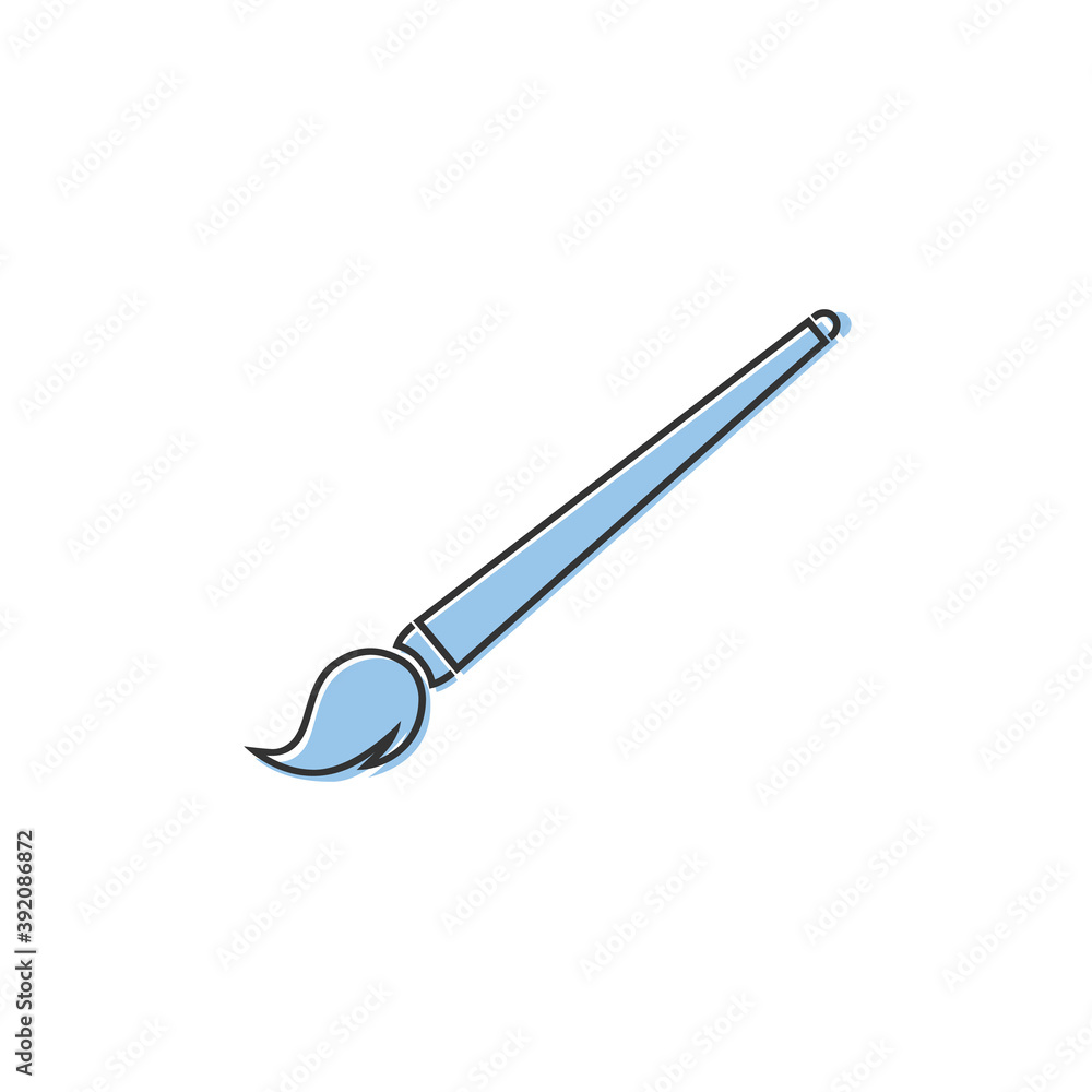 Brush line icon in flat style. Art symbol for your web site design, logo, app Brush line icon in flat style. Art symbol for your web site design, logo, app