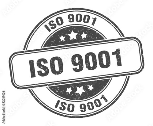 iso 9001 stamp. iso 9001 label. round grunge sign