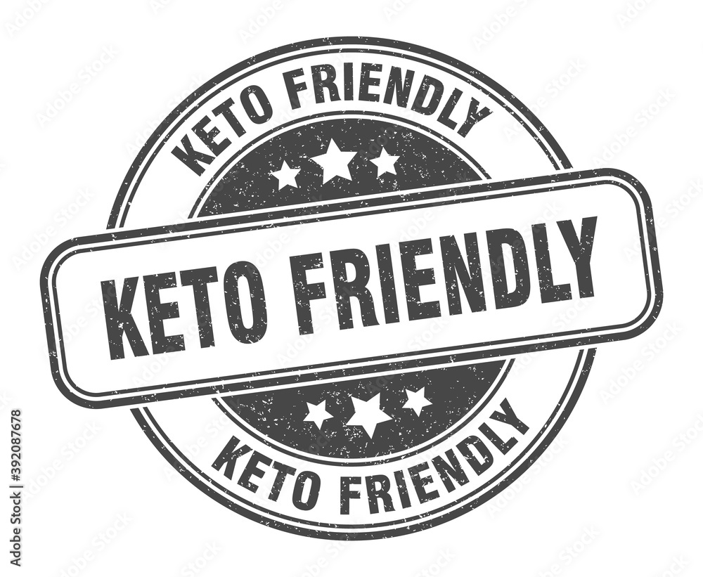keto friendly stamp. keto friendly label. round grunge sign