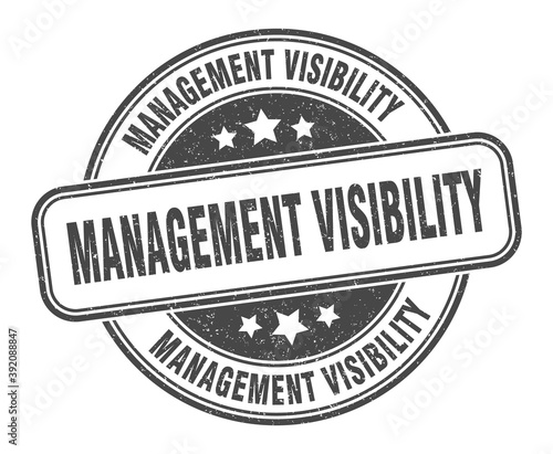 management visibility stamp. management visibility label. round grunge sign