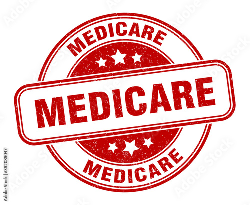 medicare stamp. medicare label. round grunge sign
