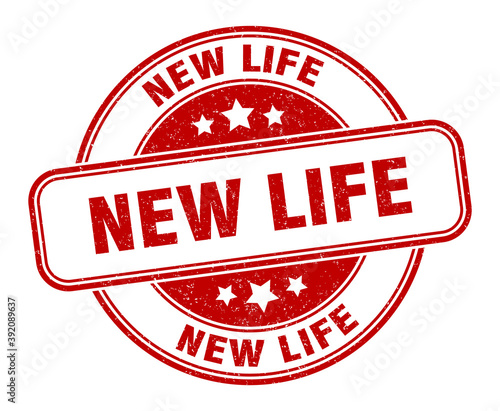 new life stamp. new life label. round grunge sign