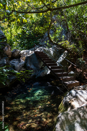 Beautiful scenery in a narrow gorge in rural Crete photo