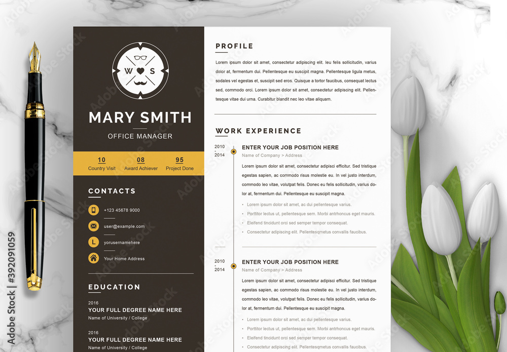 Vector Minimalist Creative Cover Letter and Resume Layout Stock ...