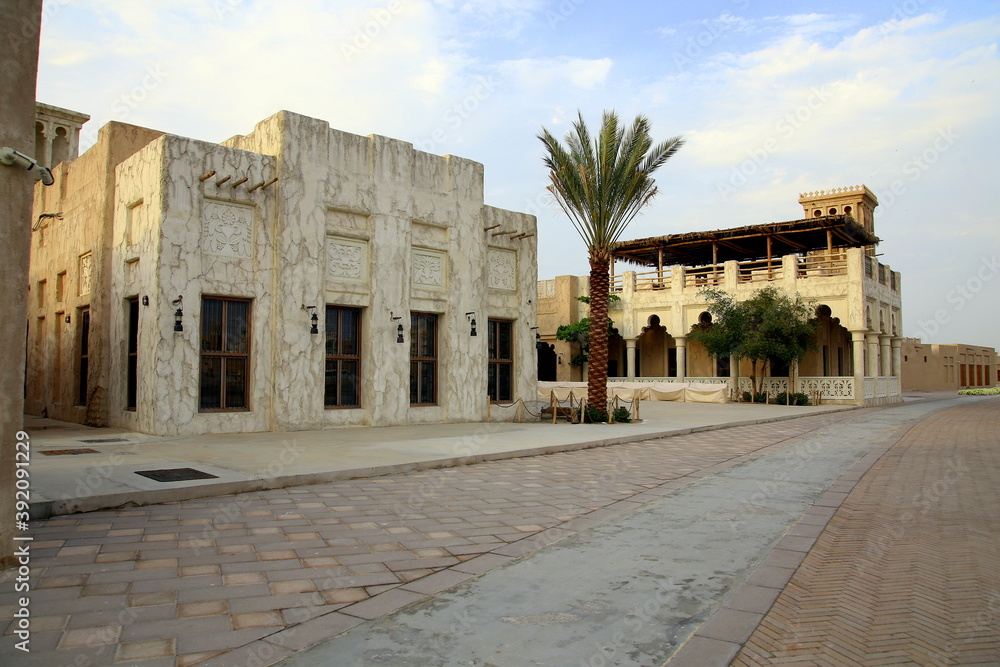 Restored palaces of the Al Fahidi Historic District, Dubai, UAE