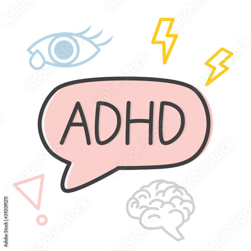 ADHD (Attention Deficit Hyperactivity Disorder) concept - vector illustration