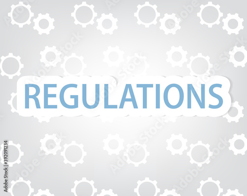 word regulations concept - vector illustration