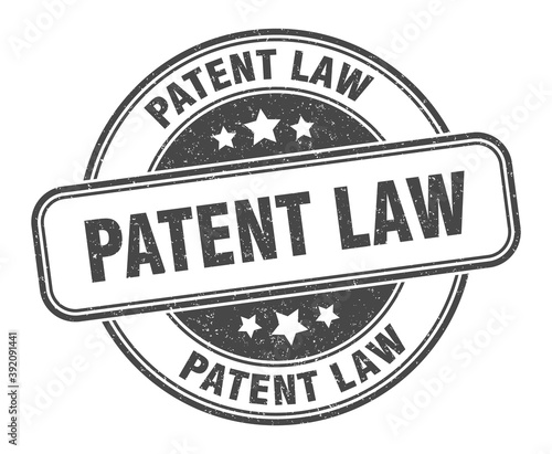 patent law stamp. patent law label. round grunge sign