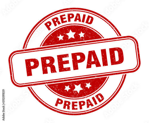 prepaid stamp. prepaid label. round grunge sign