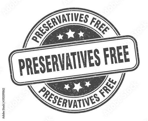 preservatives free stamp. preservatives free label. round grunge sign