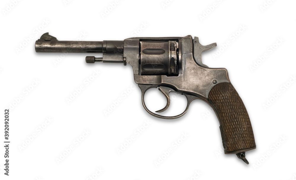The revolver on white background The revolver on white background
