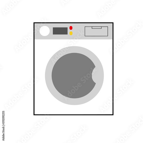 White and latest beautiful drum type fully automatic washing machine.
