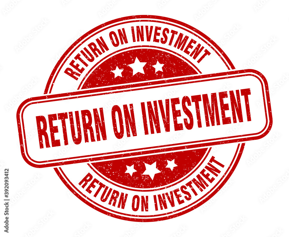 return on investment stamp. return on investment label. round grunge sign return on investment stamp. return on investment label. round grunge sign