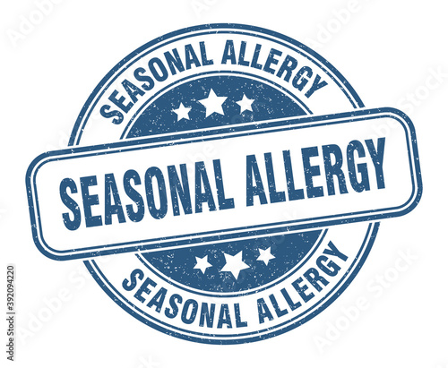 seasonal allergy stamp. seasonal allergy label. round grunge sign