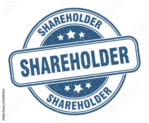 shareholder stamp. shareholder label. round grunge sign