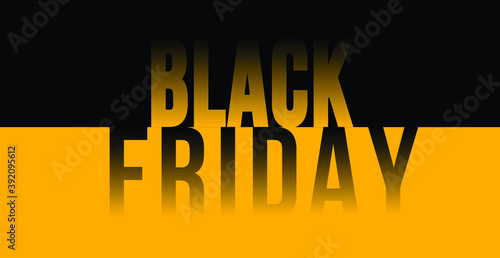 Creative Black Friday Sign with shadow for your sales. Efeito de texto com sombreado degrade para a Black Friday