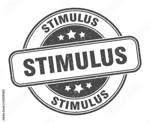 stimulus stamp. stimulus label. round grunge sign