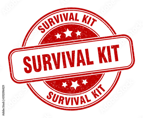 survival kit stamp. survival kit label. round grunge sign