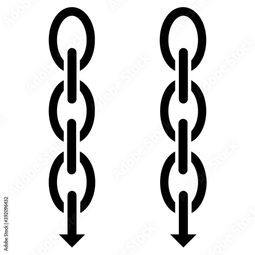 
Icon of chain in solid design.
