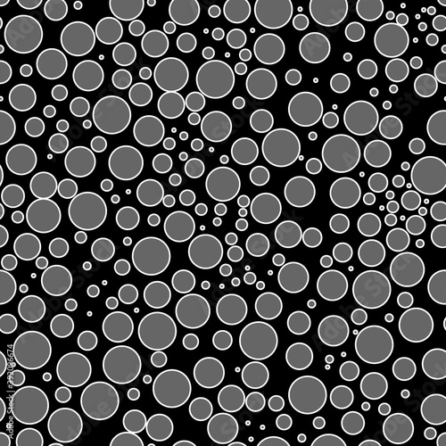 Circles, dots seamless pattern. Dot, circle shapes motif. Circular figures backdrop. Rounds background. Vector illustration. Geometric wallpaper. Digital paper, textile print, abstract ornament.