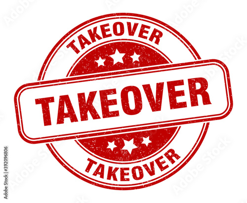 takeover stamp. takeover label. round grunge sign