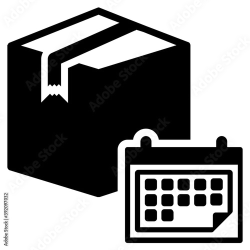 
Icon of fragile parcel in glyph design.
