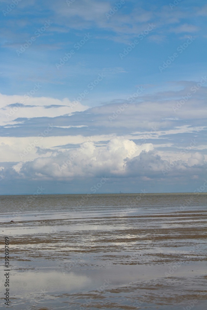 View to us of shallow water and sky with clouds View to us of shallow water and sky with clouds