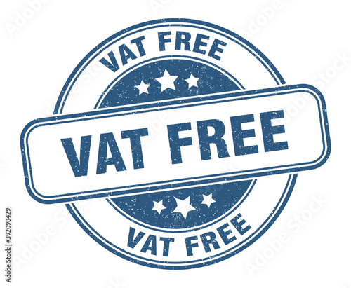 vat free stamp. vat free label. round grunge sign