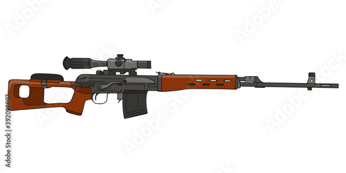 Soviet(Russian) sniper rifle SVD. Vector Illustration 