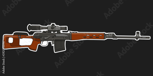 Soviet(Russian) sniper rifle SVD. Vector Illustration	