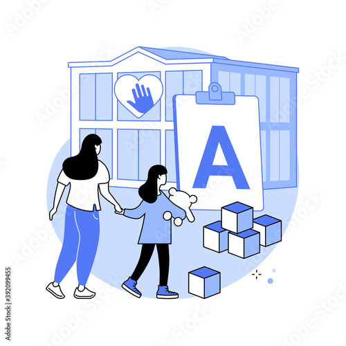 Autism center abstract concept vector illustration. Learning disability center, treatment of autism spectrum disorder, kids with special needs help, children development issue abstract metaphor.