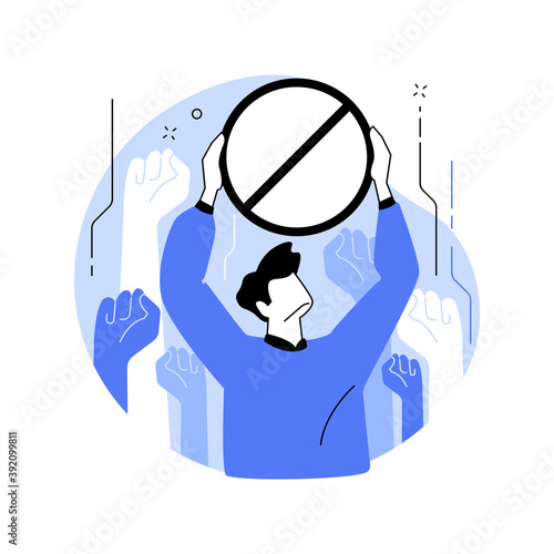Public backlash abstract concept vector illustration. Public reaction, bias and discrimination, minority rights, group protest, social media, sexual harassment, people outrage abstract metaphor.