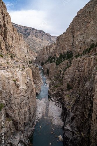 Canyon and Shoshone River at the Buffalo Bill Dam in Cody Wyoming