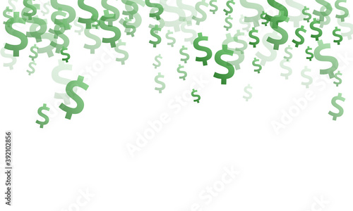 Green dollar icons scatter currency vector 