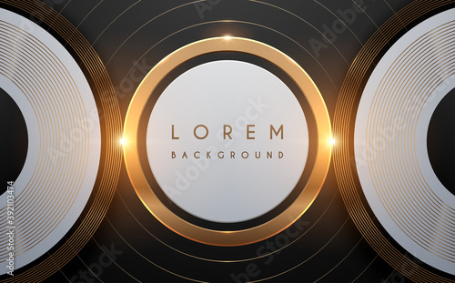 Abstract gold circle lines background