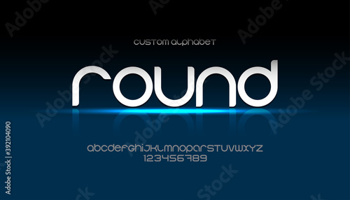 round bold alphabet with rounded and soft corners. Modern font for advertising, web, event, child party, other business.