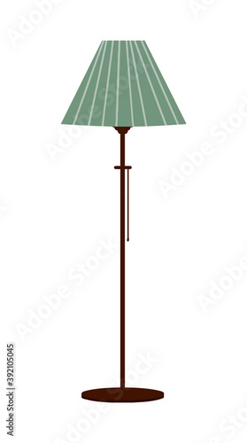 Cute minimalistic floor lamp. Vector illustration lamp light isolated electric interior energy furniture. Decorative lamp for home and modern interior, room lighting isolated on white background