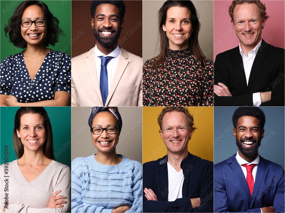 Fototapeta premium Group of beautiful people in front of a background