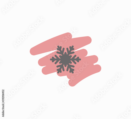 Vector snowflakes set for Christmas design. Flat logo of snowflake isolated o...