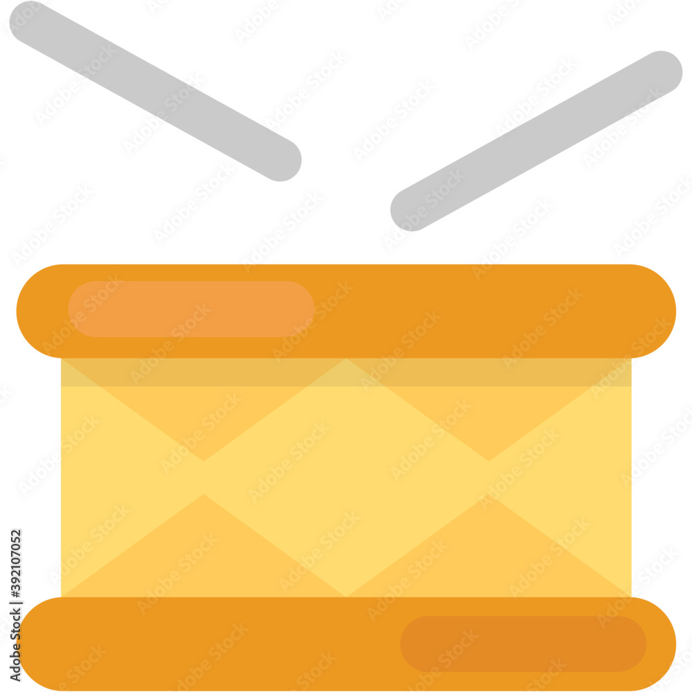 Flat vector icon design of a drum, musical instrument
Flat vector icon design of a drum, musical instrument