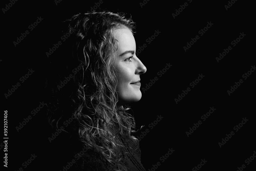 Black and white portrait of a beautiful woman Black and white portrait of a beautiful woman