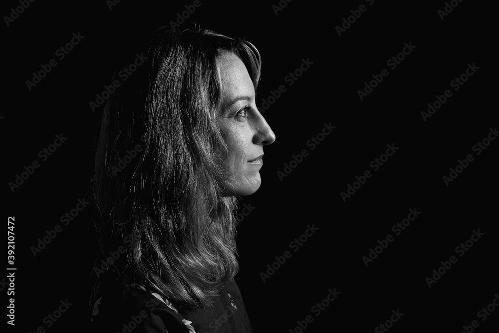 Black and white portrait of a beautiful woman Black and white portrait of a beautiful woman