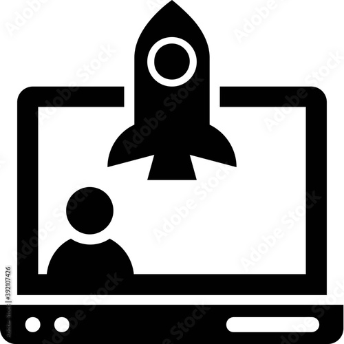 
Icon of outsourcing in solid design 
